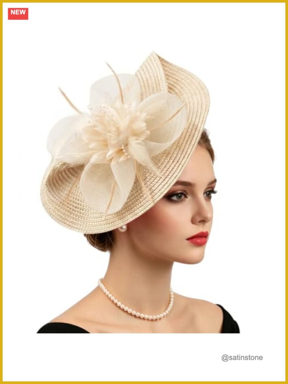 Fascinator Hat Flower Mesh Feathers Headband Clip Tea Party Headwear